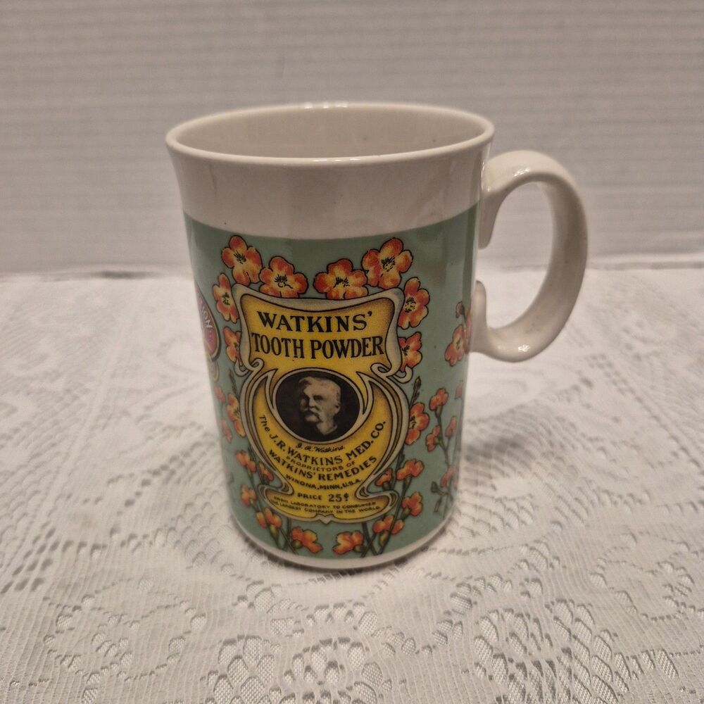 Vintage Watkins 1992 Tooth Powder Coffee Mug 8th In Series Heritage Collection